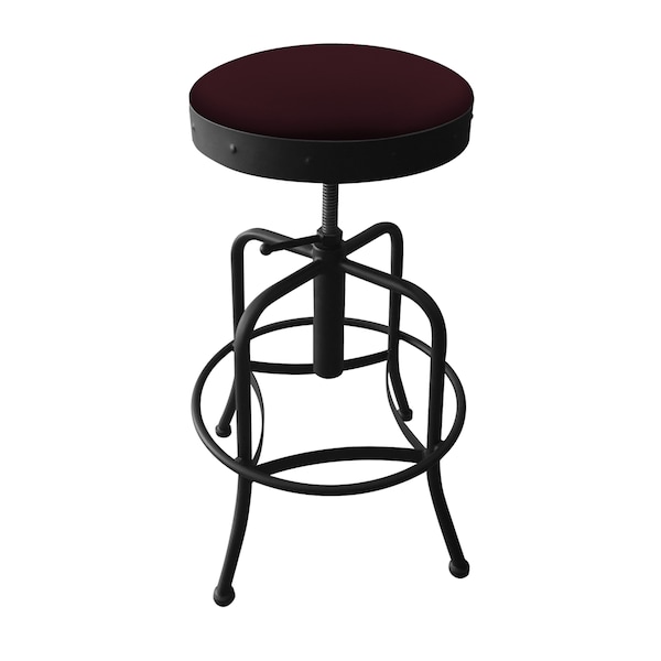 Holland Bar Stool Co Adjustable Stool, Black Wrinkle, Canter Bordeaux Seat 910BW005 - main